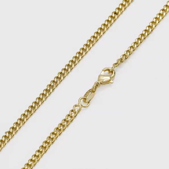 Cadena Cubana Eslabón U 3 mm 45 cm en Oro Laminado 18k | Qurimaki