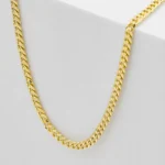 Cadena Cubana Eslabón U 3 mm 45 cm en Oro Laminado 18k | Qurimaki