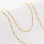 Cadena Cubana Destellos Sol 45 cm en Oro Laminado 18k | Qurimaki
