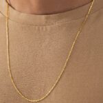 Cadena Escalera Delgada Plana 65 cm en Oro Laminado de 18k | Qurimaki