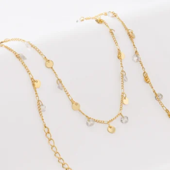 Cadena Cubana con Circonias 45 cm en Oro Laminado 18k | Qurimaki