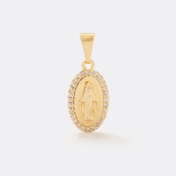 Dije Virgen Milagrosa con Circonias Cristal