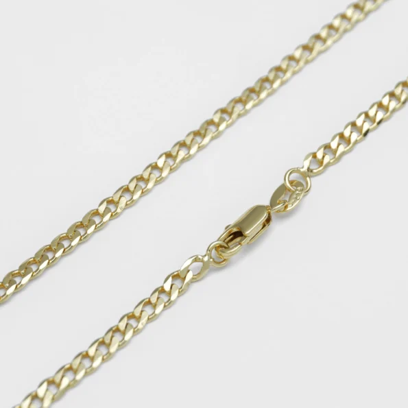 Cadena Cubana 3 mm 45 cm en Oro Laminado de 18k | Qurimaki