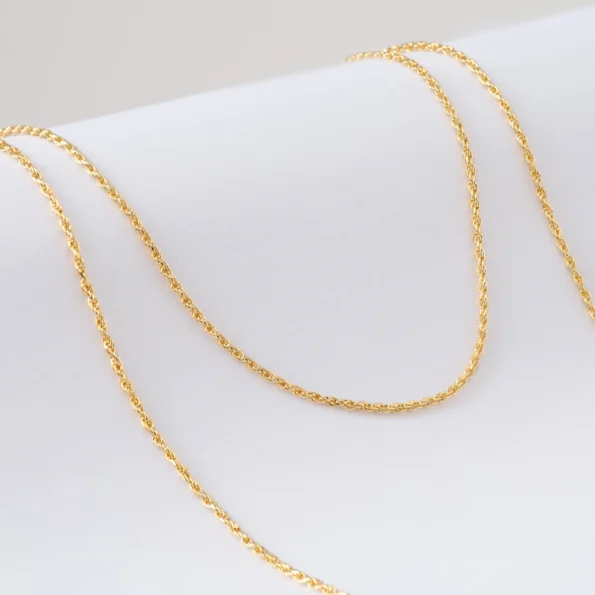 Cadena Lazo Diamantado 1.7 mm 65 cm en Oro Laminado de 18k | Qurimaki