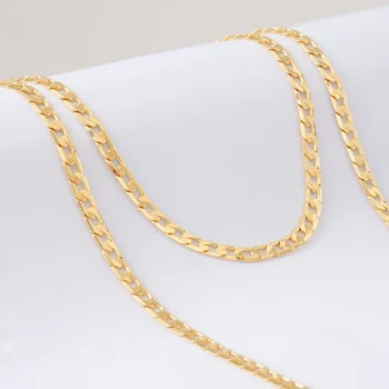 Cadena Cubana Semigruesa 5 mm 65 cm en Oro Laminado de 18k | Qurimaki