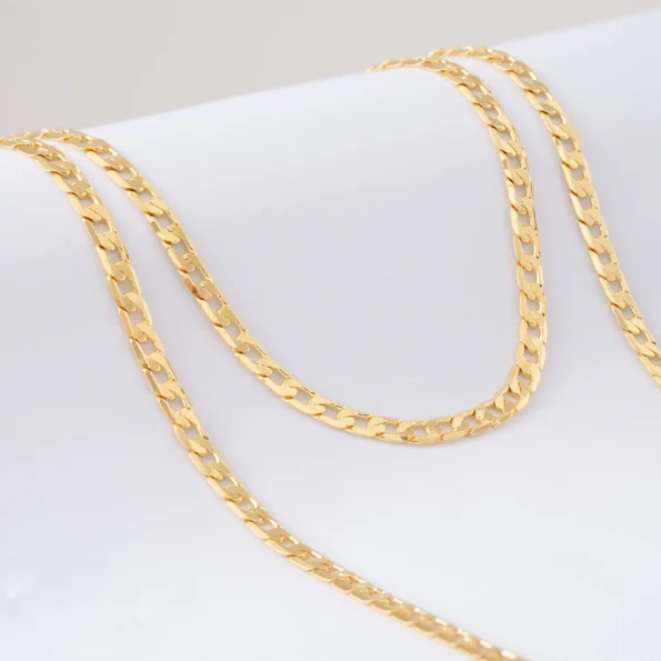 Cadena Cubana Semigruesa 5 mm 65 cm en Oro Laminado de 18k | Qurimaki