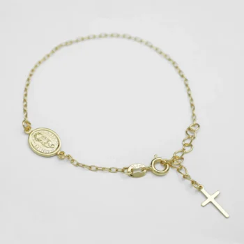 Pulsera Virgen Guadalupe 16.5cm + Extensor Oro Laminado 18k | Qurimaki