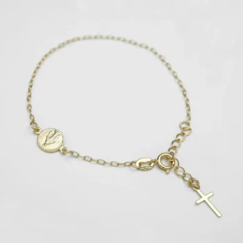 Pulsera Virgen Milagrosa 16.5cm + Extensor en Oro Laminado de 18k | Qurimaki