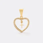 Dije Corazón + Cruz Mini