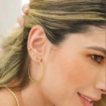 Arete Semi Candonga 3.8 cm en Oro Laminado de 18k | Qurimaki