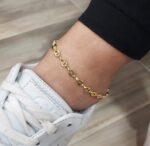 Tobillera Gucci Gruesa 24.5 cm en Oro Laminado de 18k | Qurimaki