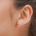 Arete Rainbow en Oro Laminado de 18k