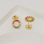 Arete Rainbow en Oro Laminado de 18k