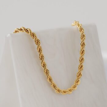 Pulsera Lazo 3 mm 19 cm en Oro Laminado de 18k | Qurimaki