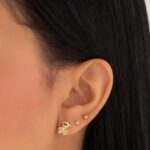 Arete Osito con Circonias en Oro Laminado de 18k | Qurimaki