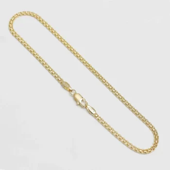 Tobillera Tejido Chino 3 mm 24.5 cm en Oro Laminado de 18k | Qurimaki
