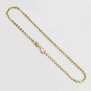 Tobillera Militar 2.5 mm 24.5 cm en Oro Laminado de 18k | Qurimaki