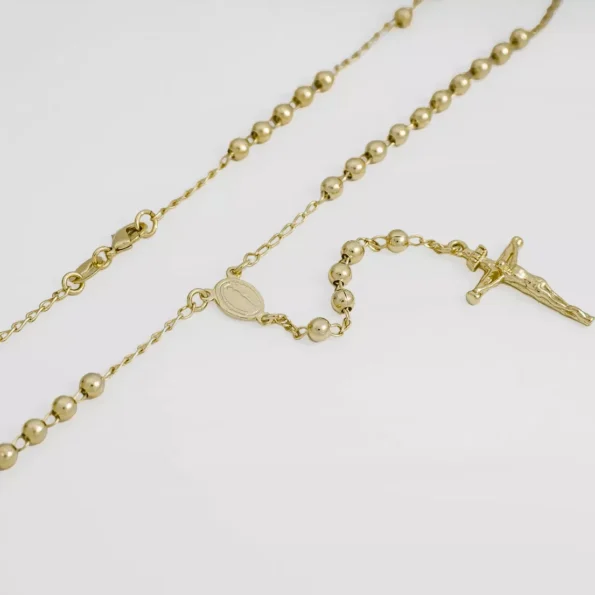 Rosario Jesús Crucificado 3.5 mm 45 cm en Oro Laminado de 18k | Qurimaki