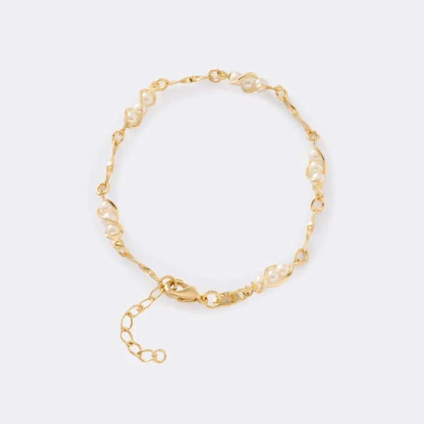 Pulsera Perla 16 cm + Extensor en Oro Laminado de 18k | Qurimaki
