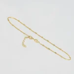 Tobillera Cubana Love 23 cm + Extensor en Oro Laminado de 18k | Qurimaki