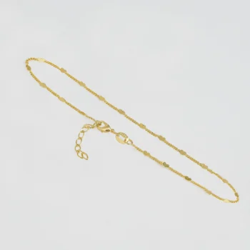 Tobillera Cubana Love 23 cm + Extensor en Oro Laminado de 18k | Qurimaki