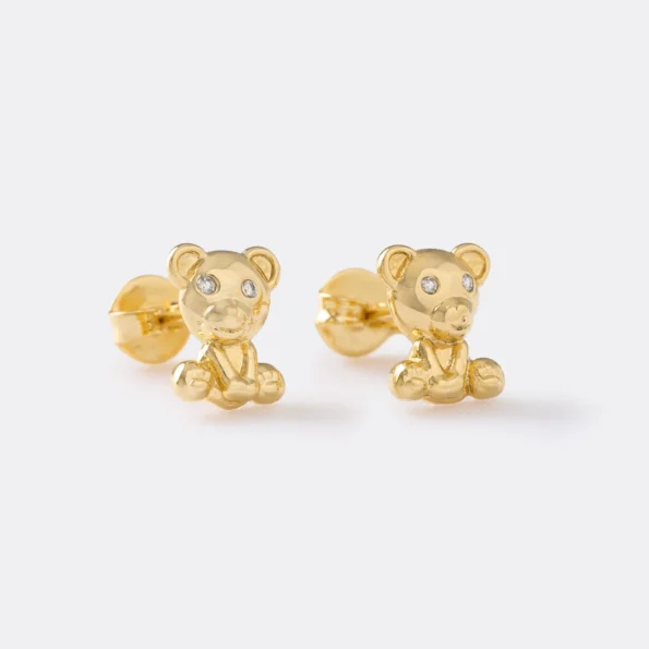 Arete Osito Teddy en Oro Laminado de 18k | Qurimaki