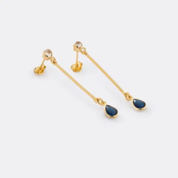 Arete Long Blue en Oro Laminado de 18k | Qurimaki