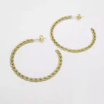 Arete Semi Candonga 3.8 cm en Oro Laminado de 18k | Qurimaki