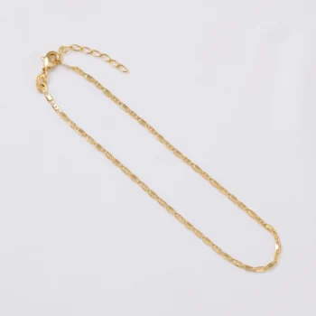 Tobillera Escalera y Plana 23 cm + Extensor en Oro Laminado de 18k | Qurimaki