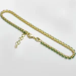 Tobillera Circonias Unisex 22 cm + Extensor en Oro Laminado de 18k | Qurimaki