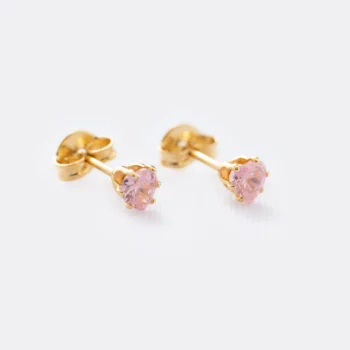 Arete Topo con Circonia Corazón en Oro Laminado de 18k | Qurimaki
