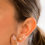 Arete Perla 4mm en Oro Laminado de 18k | Qurimaki